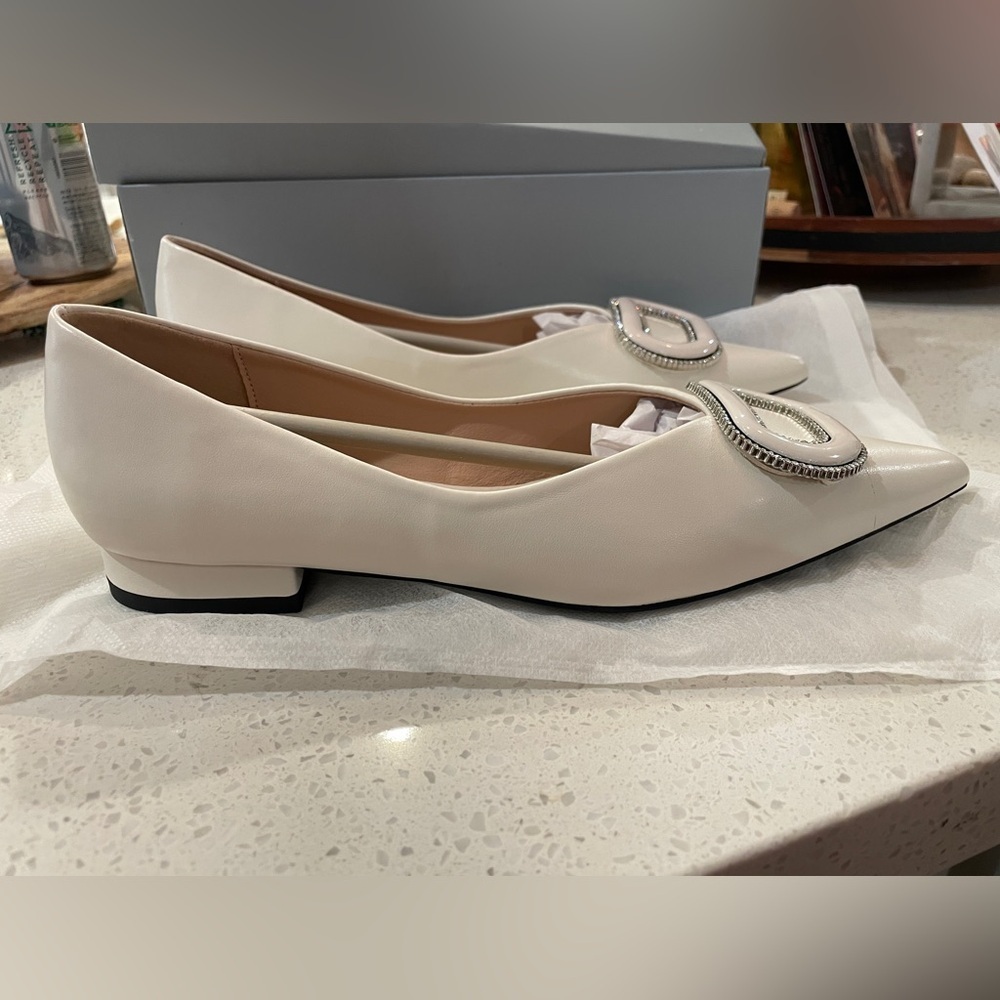 C.Paravano White Women's Shoes with Embellished Buckle - Picture 4 of 10
